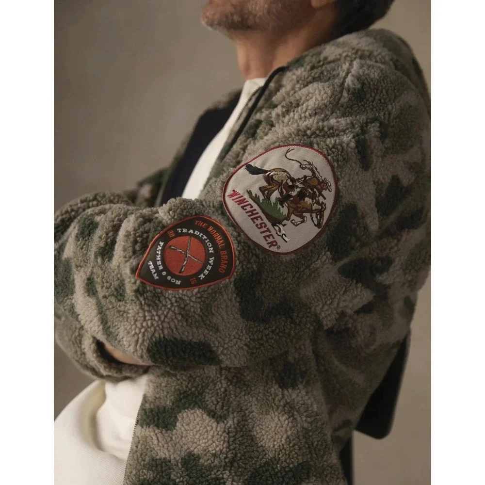 The Normal Brand x Winchester The Tradition Week Sherpa Camo Patch Jacket Large - Picture 3 of 14